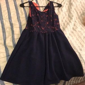 Xhilaration Navy/Pink Summer Dress Size Small